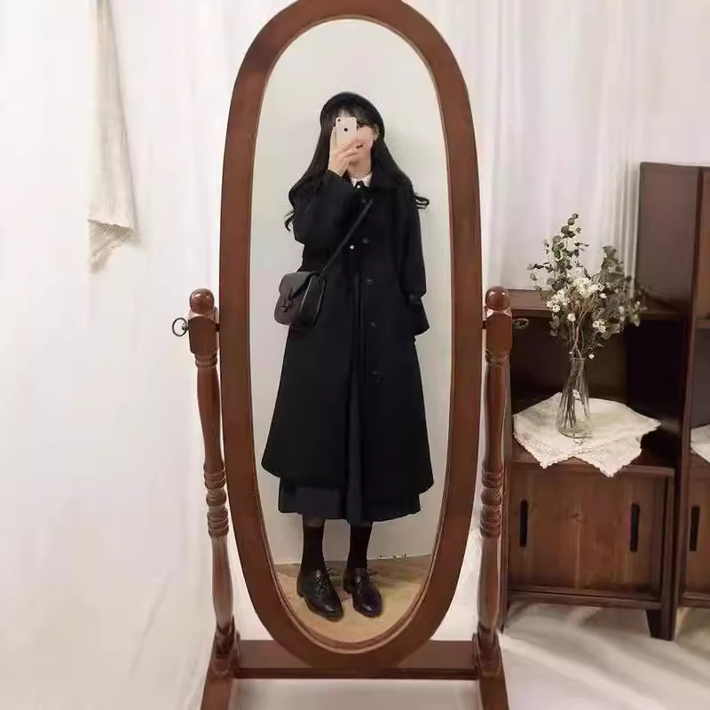 学生毛呢外套女中长款秋冬新款名媛韩版宽松显瘦加厚过膝呢子大衣