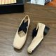 Guangzhou high version washed horse leather leather retro uma pig nose ballet women's shoes flat heel