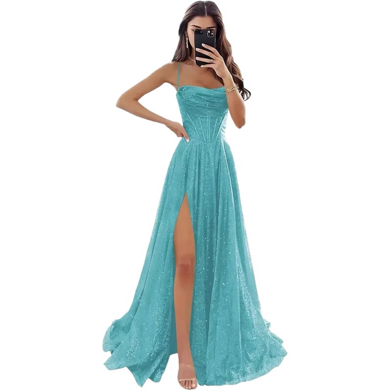 Amazon Evening Dress Exquisite Short Shiny Spaghetti Strap Mini Prom Cocktail Dress Wedding Guest