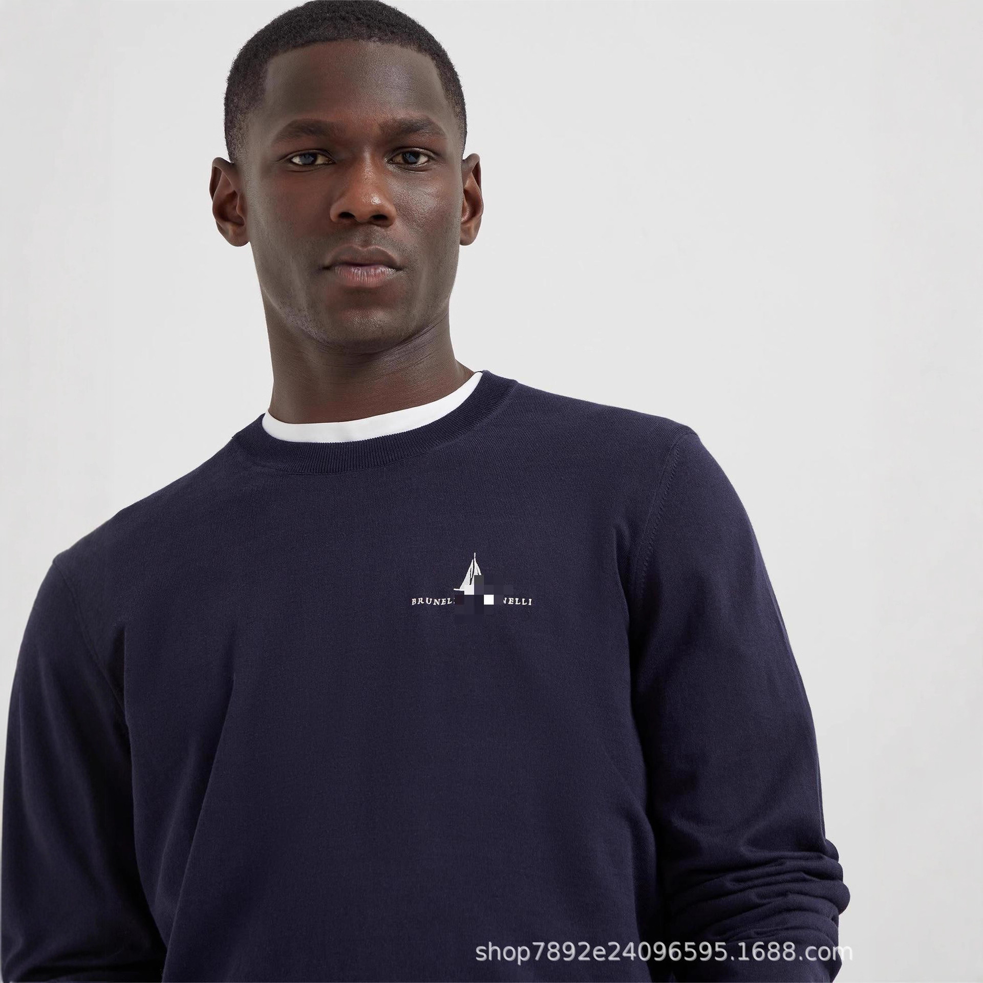 Italian Bc Old Money Style Autumn and Winter New Sweater Base Shirt Trendy Brand Light Luxury Versatile Casual Long-Sleeve Knitwear for Men