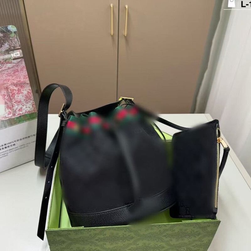 Gucci Women's Bag Korean Style Canvas Niche Design Drawstring Shoulder Crossbody Trendy Fashion Bucket Bag New Model Gucci Women's Bag Korean Style Canvas Niche Design Drawstring Shoulder Crossbody Trendy Fashion Bucket Bag New Model