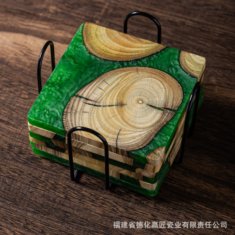 Coaster de resina de tumor de boj Coaster de epoxi Coaster Art Coaster Coaster de regalo cultural y creativo Coaster Coaster de cedro