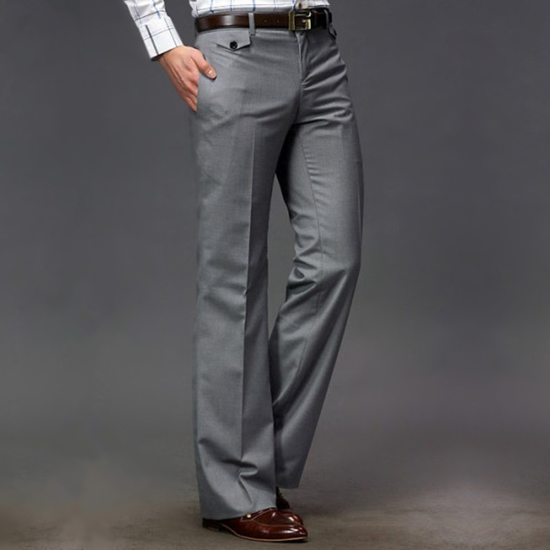 Drapeado micro pantalones acampanados pantalones de traje de hombre Pantalones rectos sueltos anchos Pantalones anchos de mediana edad de negocios estilo coreano sin planchar pantalones de traje de pierna grande image 5