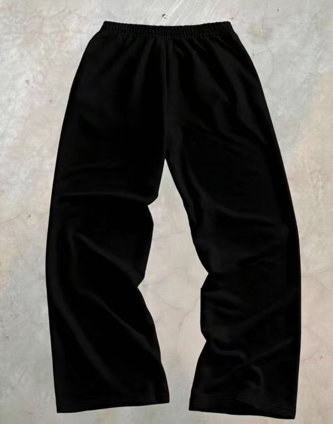 NOKOMETA American Retro Letter Star Printed Sweatpants, Trendy Brand Street Loose Drawstring Straight Sweatpants For Men And Women_voghion.com