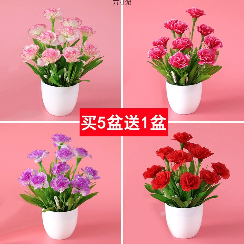 Моделирование цветов Гвоздика Набор шелковых цветов Пластиковые поддельные цветы Симуляция цветочного искусства для украшения гостиной