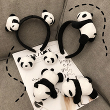 可愛熊貓公仔發箍小熊貓頭飾頭箍洗臉發卡發夾發圈兒童成人發飾女