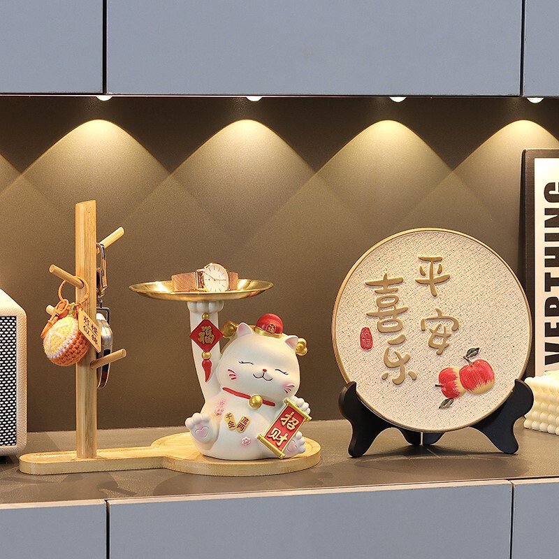 Lucky Cat Entrance Key Storage Ornament Living Room Home Tv Cabinet Decoration Housewarming Gift Lucky Cat Entrance Key Storage Ornament Living Room Home Tv Cabinet Decoration Housewarming Gift
