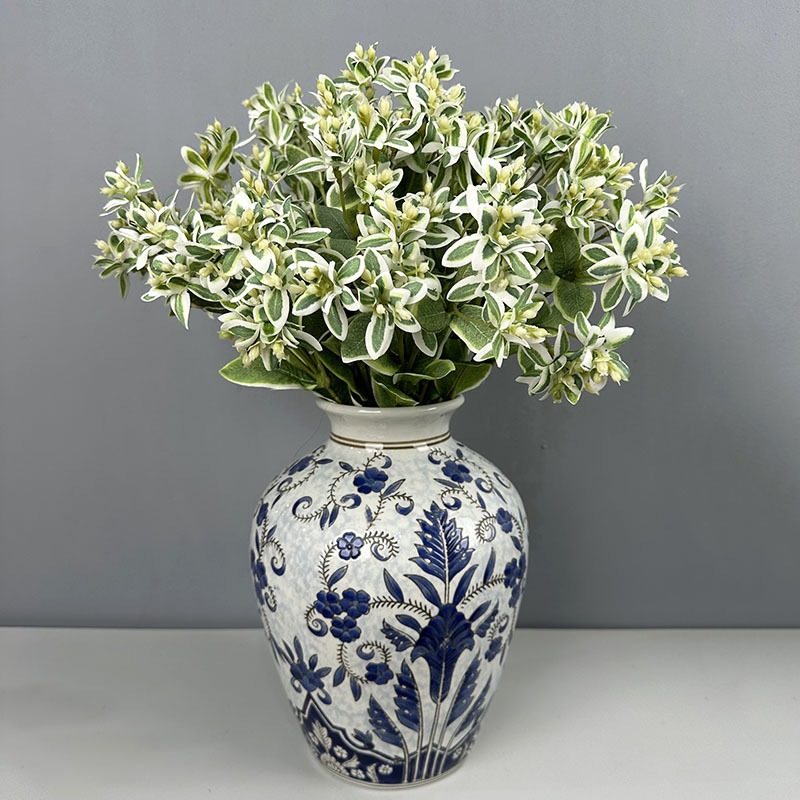 白边叶仿真植物绿植仿真花 插花配件家居装饰高山积雪银边翠叶