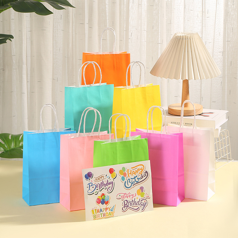 牛皮纸贴纸任意批发礼品袋手提袋派对装饰用品生日派对用品包装袋