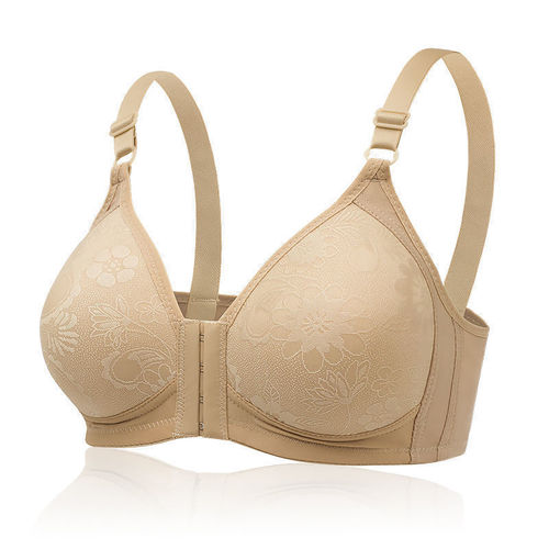 Large Cup, Thin-Fitting Bra for Middle-Aged Women, Front-Closure, No Underwire, Push-Up Bra for Women, Maternity Bra