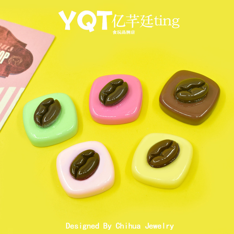 Simulation coffee bean chocolate block resin accessories diy mini chocolate candy food and play cream glue accessories Simulation coffee bean chocolate block resin accessories diy mini chocolate candy food and play cream glue accessories