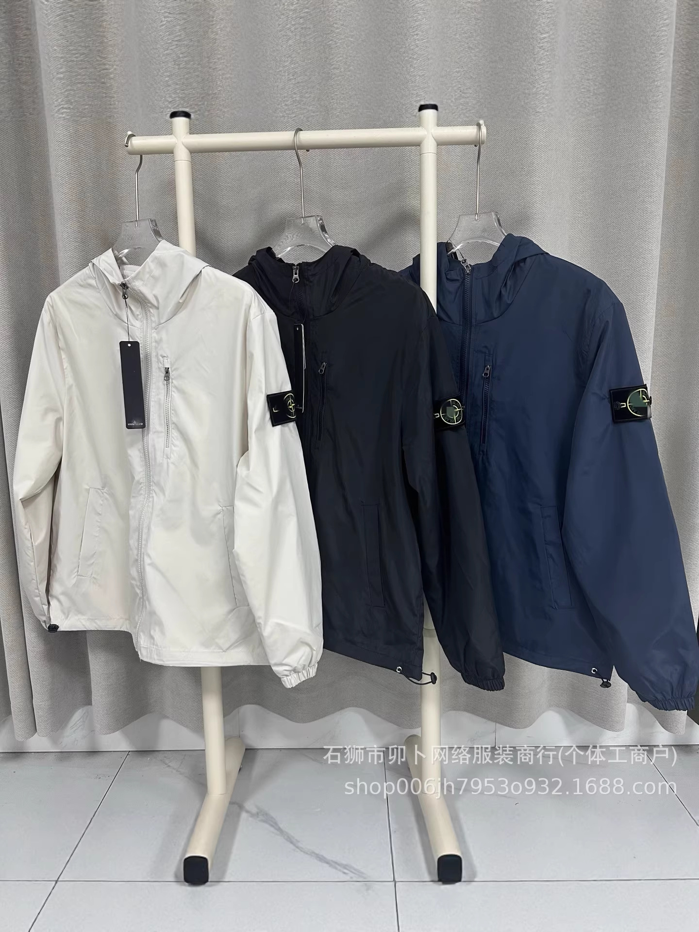 Transfronterizo ST25SS chaqueta con cremallera encapuchada de moda masculina manga chaqueta casual de color sólido edición de comercio exterior
