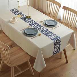 桌布免洗防水防油防烫pvc茶几北欧网红长方形简约垫餐桌布台布ins