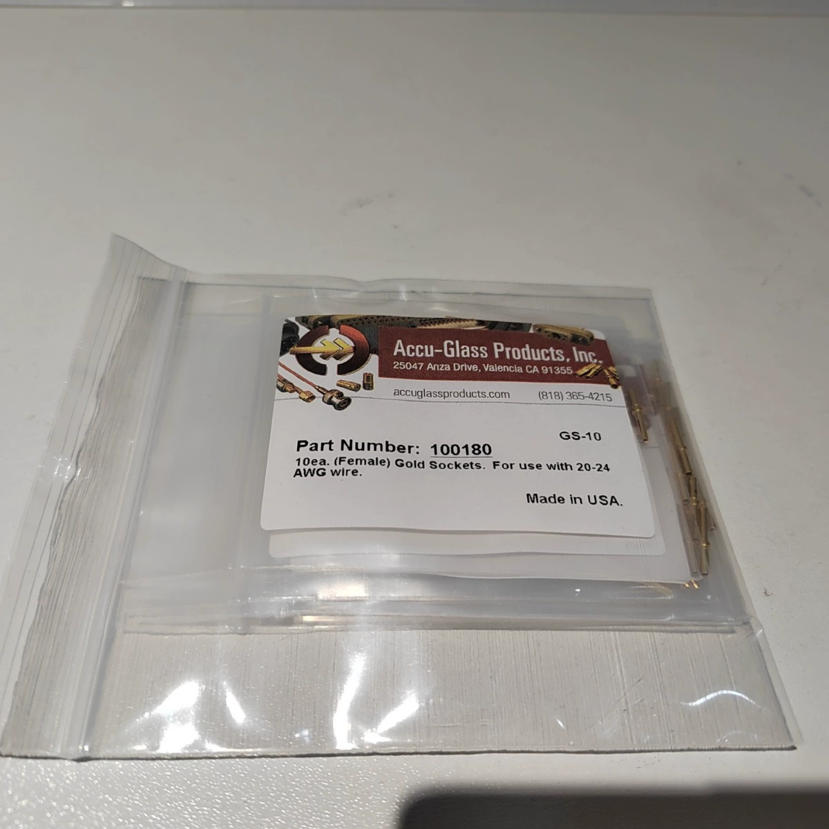 Контакт ACCU GLASS, гнездовой тип 20~24 AWG T1 GS-10