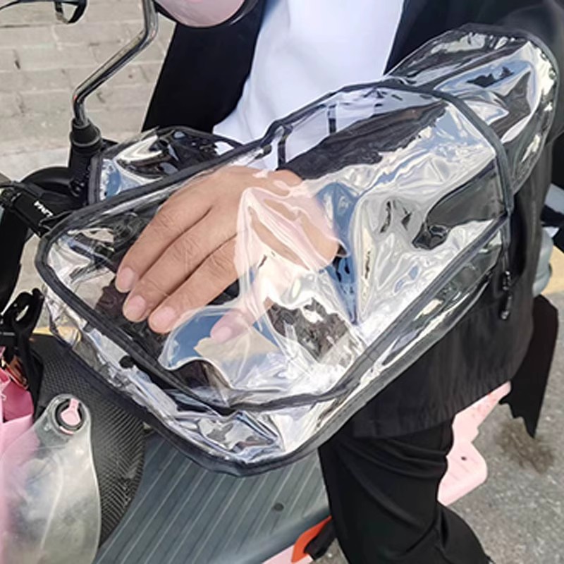 Electric Vehicle Gloves with Waterproof Cover Fleece-Lined Winter Warm Pedal Motorcycle Battery Bicycle Handlebar Rainproof Cover