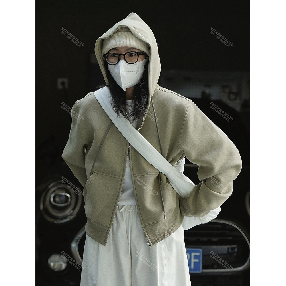 Early Spring New Korean Style Simple Air Hooded Sweatshirt Loose Silhouette Casual Jacket for Women