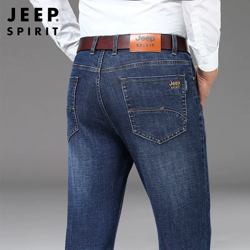Деми-сезонные модные джинсы для отдыха бренда JEEP SPIRIT, свободная прямой крой
