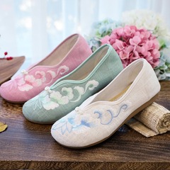 平底鞋   軟底媽媽鞋 繡花布鞋 刺繡女士單鞋 可配茶服漢服