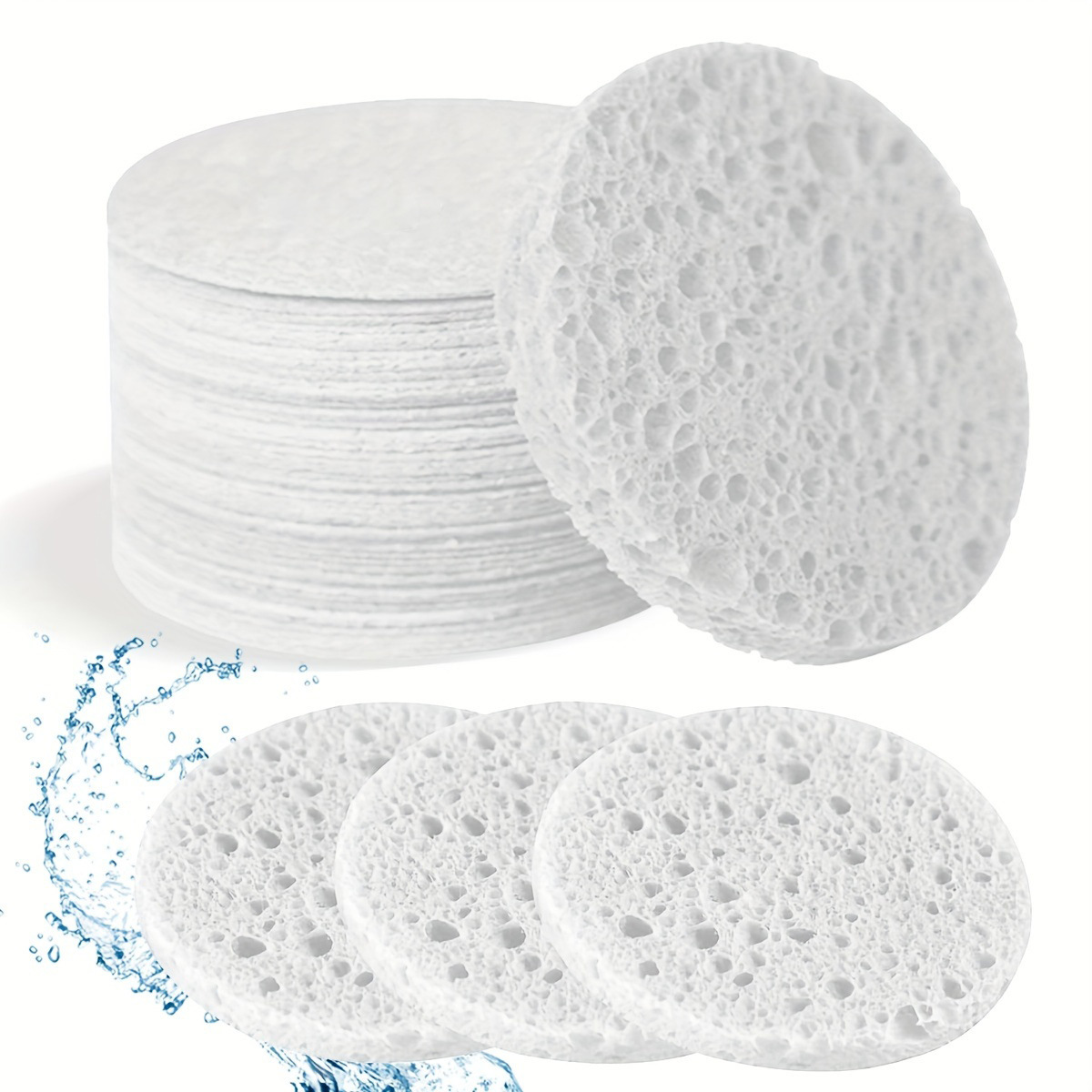 Transfronterizos dedicados a lavar la cara de pulpa de madera, polvo de compresión redondo, limpieza, lavado facial, desmaquillaje, esponja de pulpa de madera degradable.
