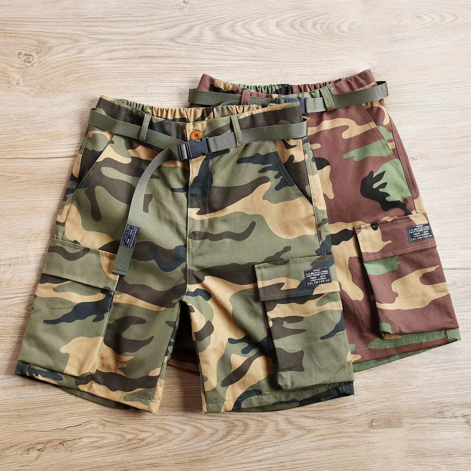 2025 Men's Camouflage Shorts Summer Trendy Brand Ins Japanese Workwear Loose Casual Mid-Length Shorts for Men