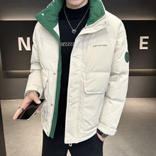 男士冬季立领羽绒服韩版休闲加厚青年时尚百搭男装保暖白鸭绒外套