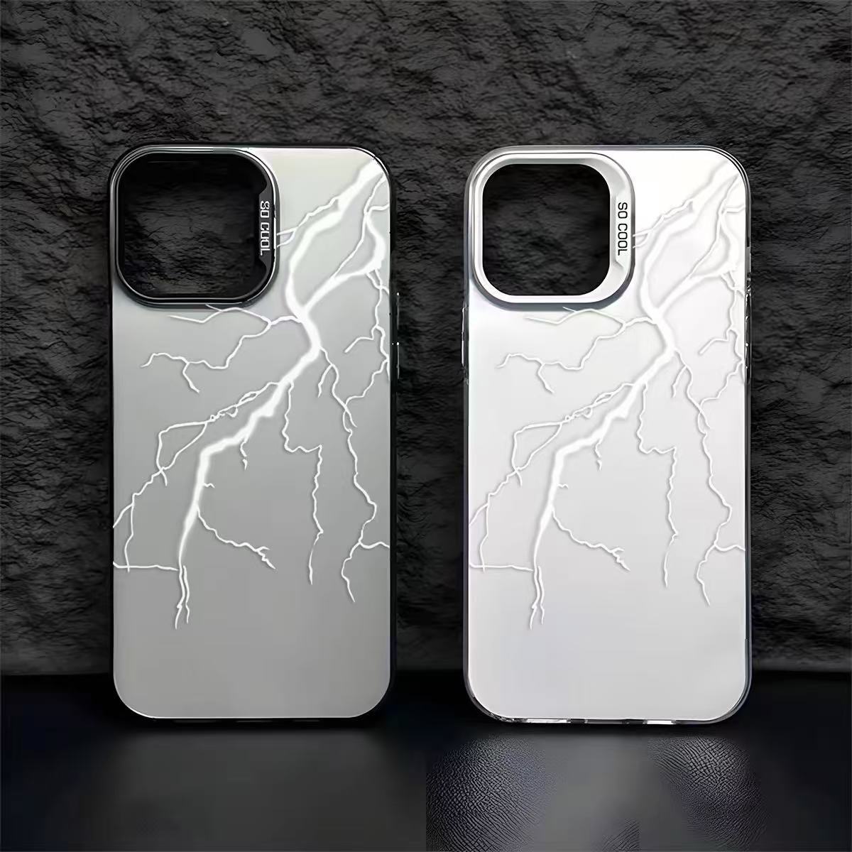 Silver Lightning para Apple 16promax funda para teléfono móvil iphone14plus nuevo 13pro Europa y América 12/15