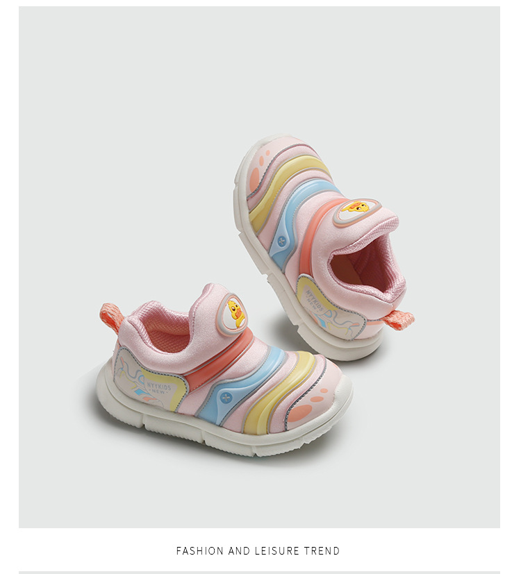 Scarpe da ginnastica Caterpillar antiscivolo e traspiranti da bambino di marca Little Yellow Duck, leggere per ragazze, primavera e autunno_voghion.com