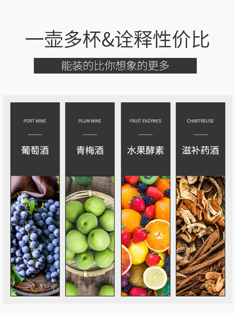 Диспенсер для напитков Qianfan стеклянный 3л