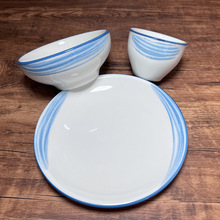 陶瓷消毒餐具四件套酒店饭店火锅店酒店摆台加厚陶瓷餐具创意套装