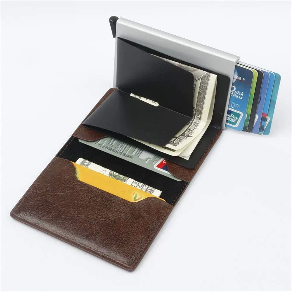 RFID анти-вор карбоновый мужской кошелек с зажимом для карт, многофункциональный зажим для денег, мужской кошелек