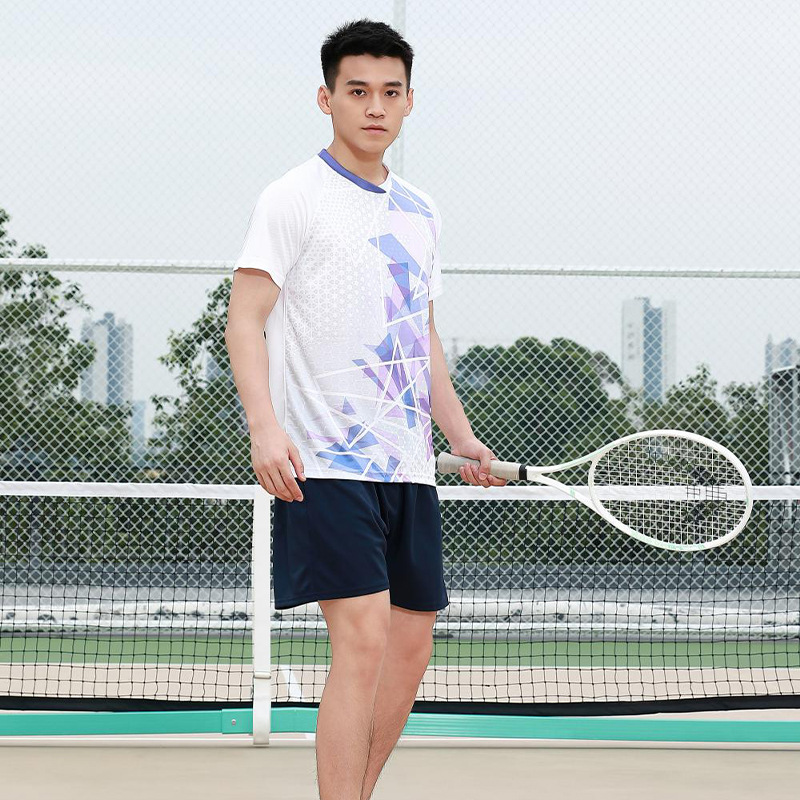Tennis Clothing Short-Sleeved Suit for Men and Women Sports Quick-Drying Elastic Children's Table Tennis Clothing Training Competition Badminton Team Clothing