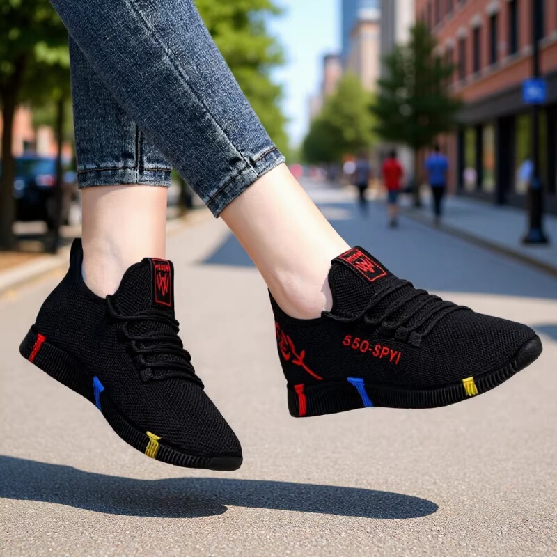 Old Beijing Cloth Shoes for Women, Flat Shoes, Casual Work Shoes, Mesh Shoes, Soft-Soled Dance Shoes, Mom's Sneakers, Non-Slip