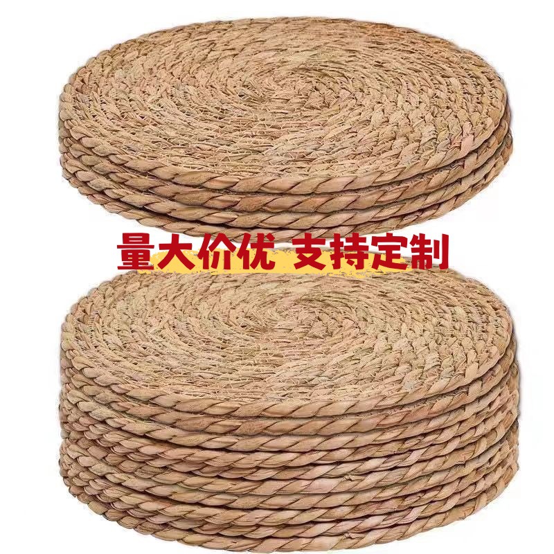 Cojín de tela de palma, almohadilla de aislamiento térmico, almohadilla de taza, almohadilla de platos, almohadilla de decoración de comedor, almohadilla de mesa occidental, almohadilla de mesa japonesa, almohadilla de asiento redonda