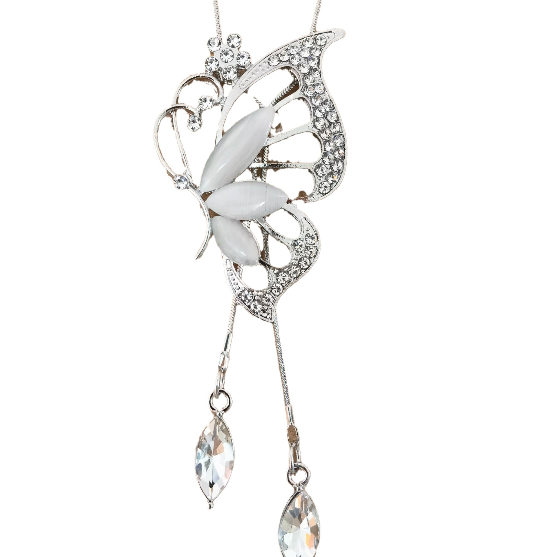 Collana lunga donna farfalla nappa decorativa autunno inverno_voghion.com