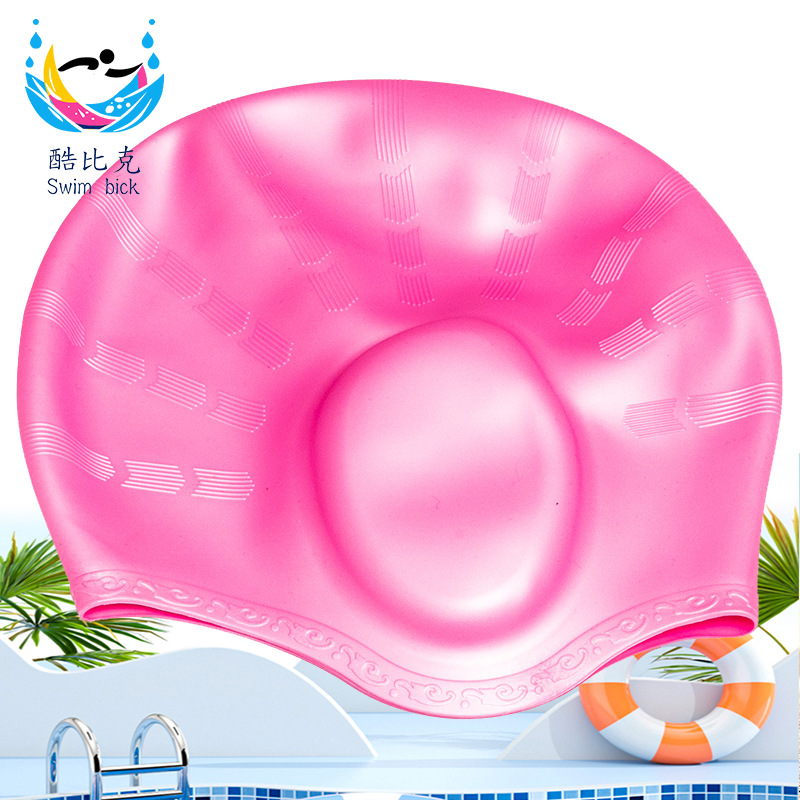 Orejeras fabricantes gorro de natación de silicona profesional mujeres adultas natación Pelo Largo impermeable a prueba de humedad gorro de natación de silicona