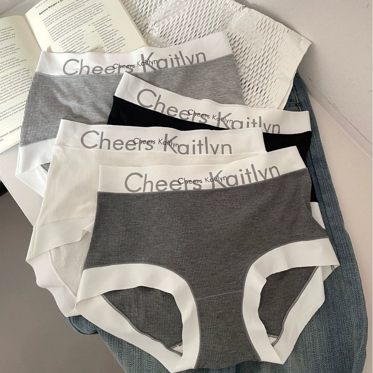 CheersKaitlvn Женское нижнее белье из хлопка, средней и высокой талии, треугольные, короткие бедра, без следов, удобные и дышащие, спортивные