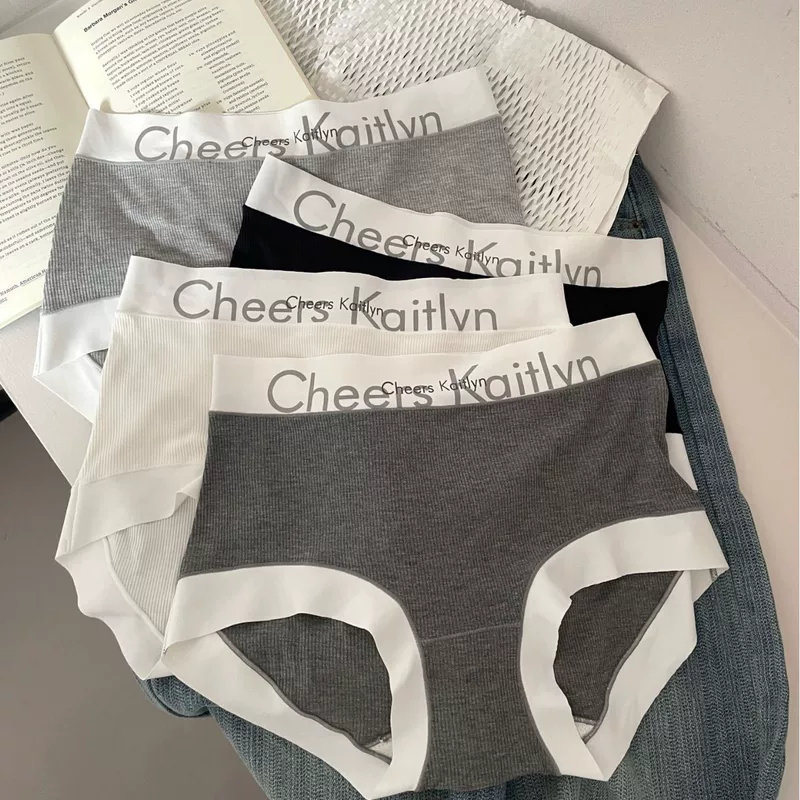 CheersKaitlvn Женское нижнее белье из хлопка, средней и высокой талии, треугольные, короткие бедра, без следов, удобные и дышащие, спортивные
