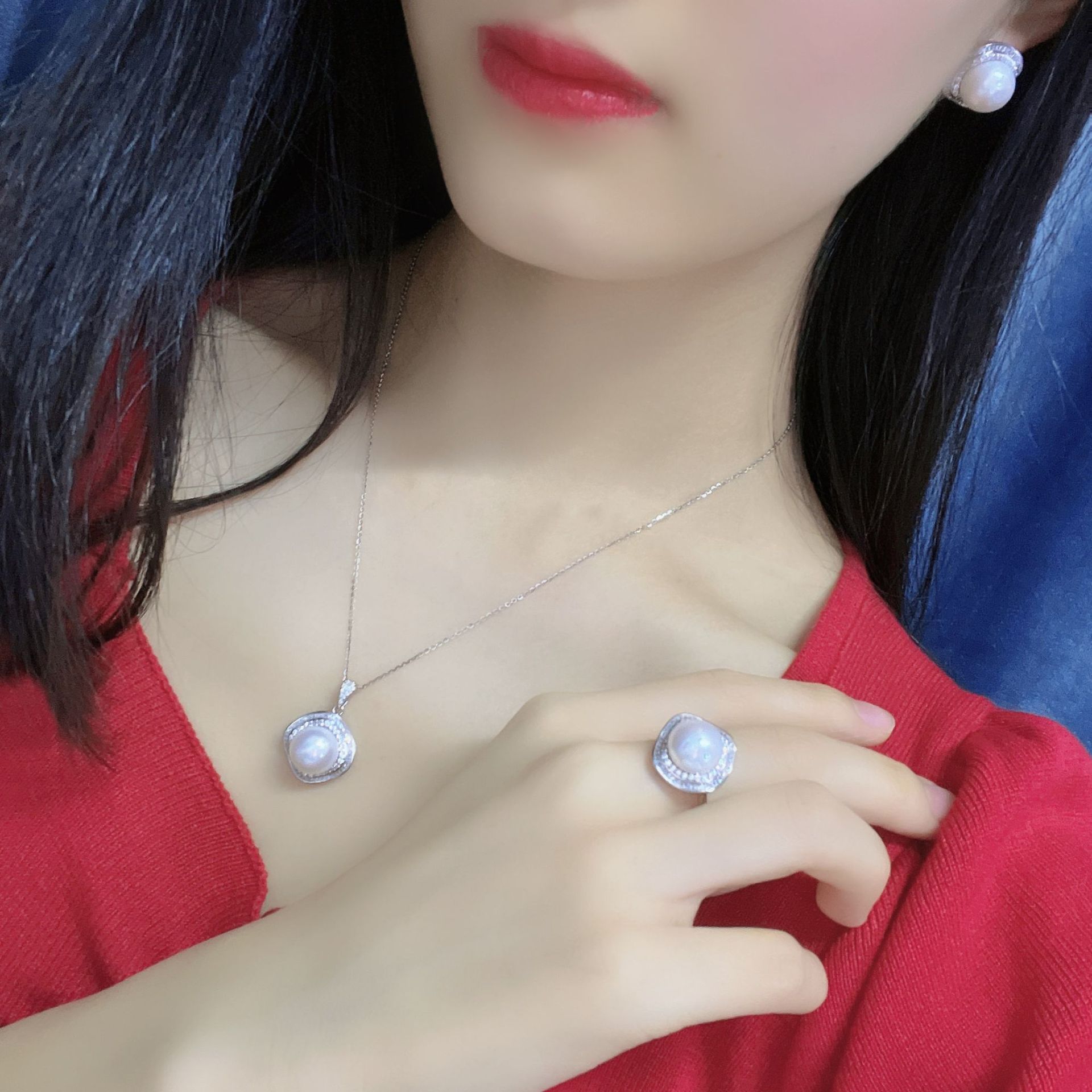 ����ʱ�־��Ƽ�S925�������tianȻ��ˮ�����׹������׹��ָ��װ