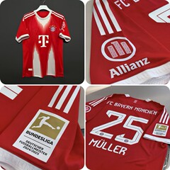2526 バイエルン ホーム ジャージ プレーヤー バージョン ファン バージョン 大人用 シングル トップ ミュラーの別れの試合 No.25 サッカー ユニフォーム