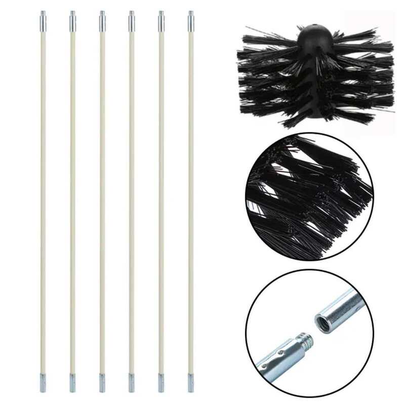 Chimney Brush, Pipe Cleaning Brush, European and American Style Fireplace Cleaning Brush, Industrial Air Duct Cleaner, Dryer Cleaning Brush, Boiler Cleaning Brush
