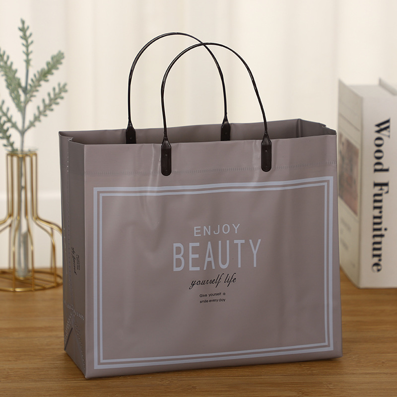 Bolsa de regalo de PVC, bolsa sencilla, bolsa de regalo moderna, bolsa de plástico para ropa, bolsa de mano gruesa para tienda de ropa, ropa image 14