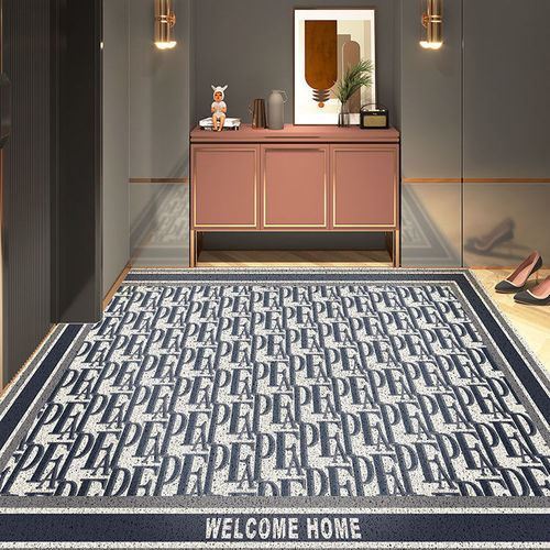 Internet celebrity light luxury entry door floor mat, retro non-slip foot mat, PVC carpet, door letter wire circle replacement insole