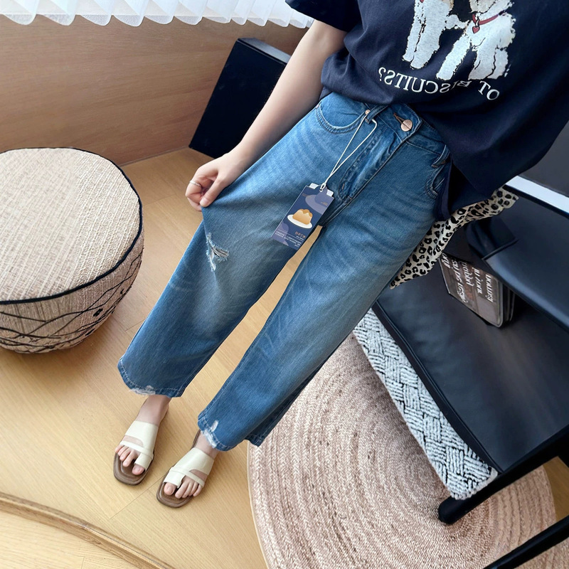 Shop-Favorite Pudding Denim! Summer Thin Lyocell Soft Wide-Leg Pants for Women, Ripped, Cool Tencel Cropped Straight-Leg Pants Shop-Favorite Pudding Denim! Summer Thin Lyocell Soft Wide-Leg Pants for Women, Ripped, Cool Tencel Cropped Straight-Leg Pants