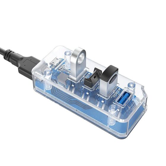 Usb Multi-interface Expander 3.0hub Hub Transparent One-to-Four Expansion Dock Computer Desktop Sub-line Storage