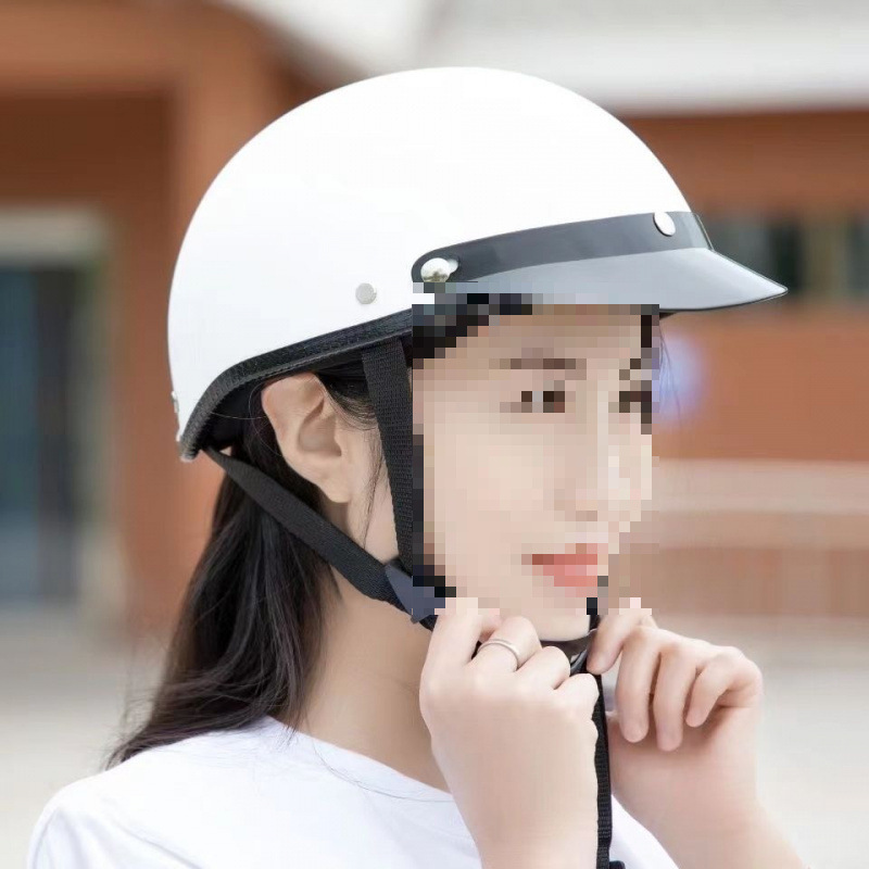 Universal – Motorcycle Electric Auto Parts and Accessories - harley-style-half-helmet-matte-white