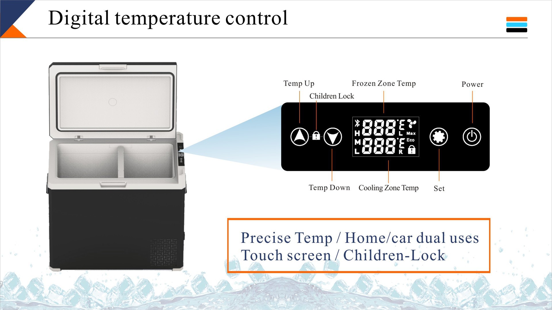 Source Factory 30/40/50L Compressor Car Refrigerator 12V24 Car Home Dual-Purpose Camping Style Rv Mobile Freezer