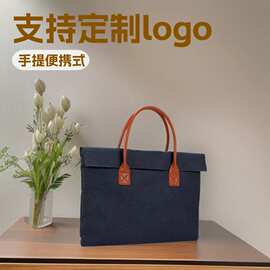 多层收纳手提公文包大容量专业帆布包厂家批发可加印logo图片商务