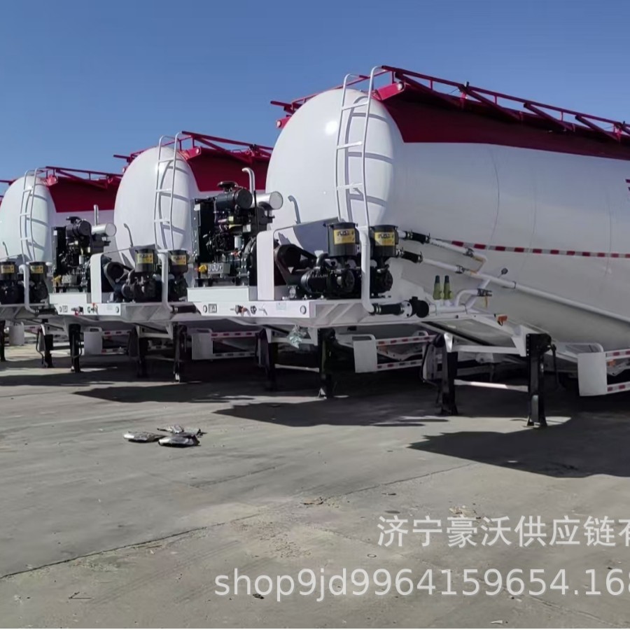 Cross-Border Lightweight Bulk Cement Tank Truck 55 Cubic Ash Powder Tank Semi-Trailer Transport Vehicle for Large-Scale Use