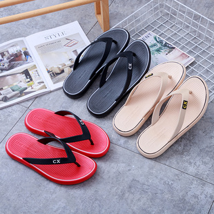 Home daily leisure comfortable flat plastic flip-flops outdoor beach fashion PVC flip-flops
