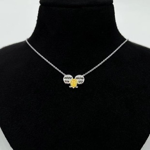 0.0.93 ct18K golden diamond necklace clarity vs with certificate fashion simple exquisite yellow diamond necklace